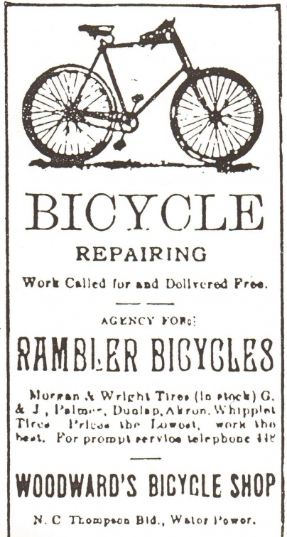 Amos Woodward advertisement from 1894